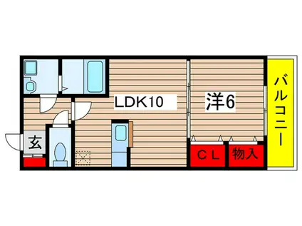 コルテカノンA(1LDK/3階)の間取り写真