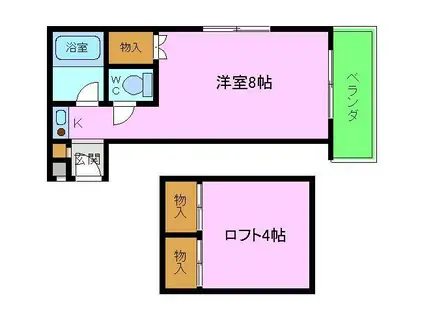 アプティ2番館(ワンルーム/3階)の間取り写真