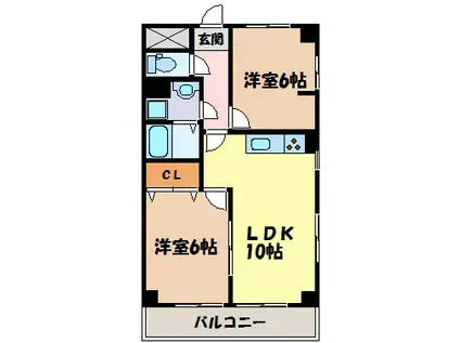 第3フクマルビル(2LDK/7階)の間取り写真