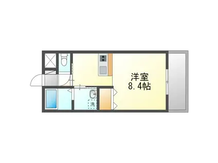 LALUCELEQUIOS(1K/2階)の間取り写真