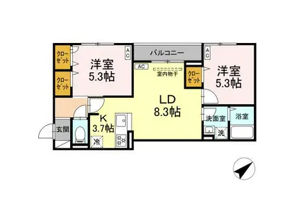 セレスティア江戸川III(2LDK/3階)の間取り写真