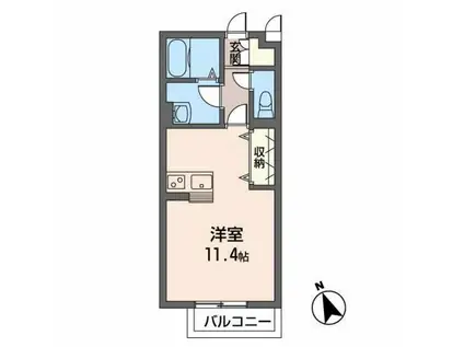 GRANJU(ワンルーム/1階)の間取り写真