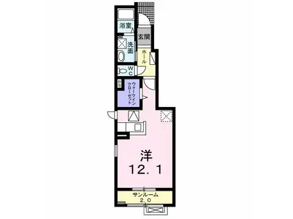 ノース クレメント(ワンルーム/1階)の間取り写真