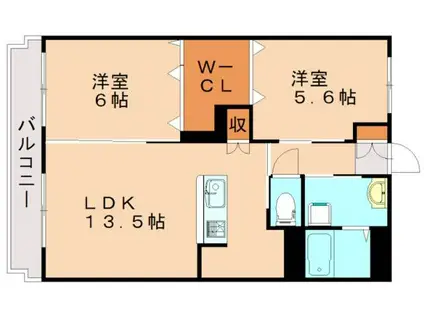 ローレンコート(2LDK/2階)の間取り写真