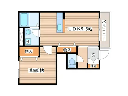 アラ・モードII(1LDK/1階)の間取り写真