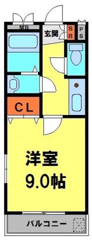 雅ハイツ(1K/2階)の間取り写真