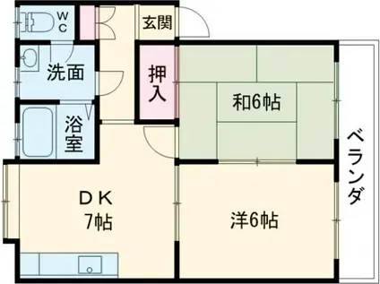 テラッサナガオ(2DK/2階)の間取り写真