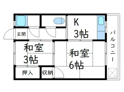 TZ福山新市(2K/1階)の間取り写真