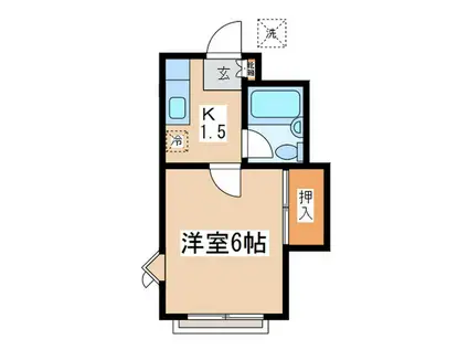 メゾンドポアゾン(1K/2階)の間取り写真