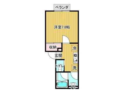 喜多荘(1K/1階)の間取り写真