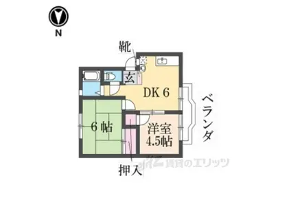 浦部ハイツ1(2DK/2階)の間取り写真