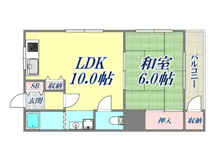 マンション幸(1LDK/3階)の間取り写真