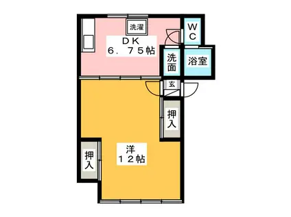 ハイム・エビス(1DK/2階)の間取り写真