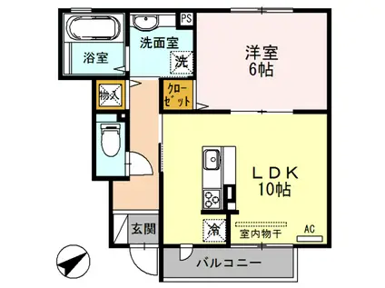 メゾン ラグランジュ(1LDK/1階)の間取り写真