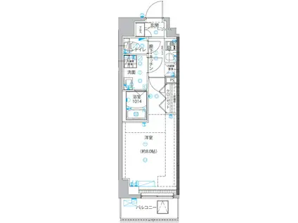 ユリカロゼ五反野III(1K/3階)の間取り写真