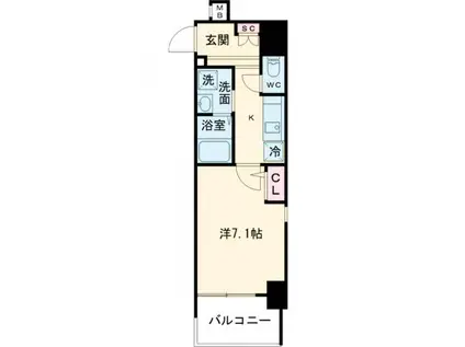 エストゥルース京都(1K/5階)の間取り写真