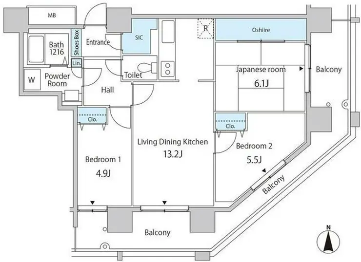 セルリアンホームズ勝どき 3階階 間取り