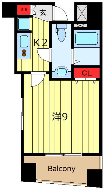 エルフラット鶯谷(1K/12階)の間取り写真