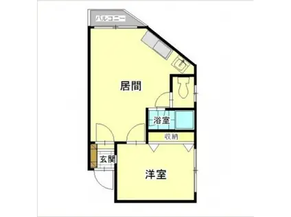 メゾンMII(1DK/3階)の間取り写真