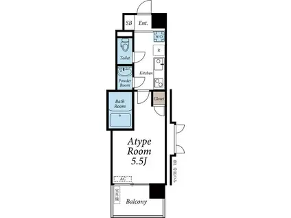 CASA AL MARE(1K/5階)の間取り写真