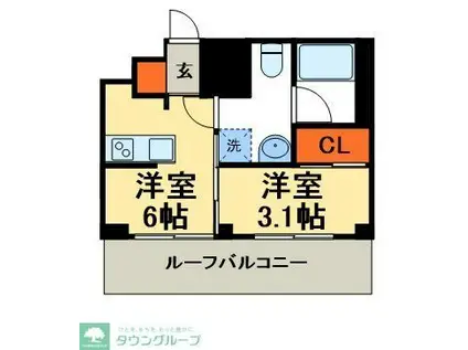 S-RESIDENCE原木中山AZURE(1DK/4階)の間取り写真