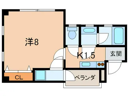 桜パレス(1K/1階)の間取り写真