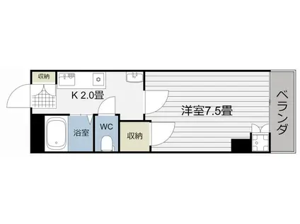 第二メゾン荒田(1K/4階)の間取り写真