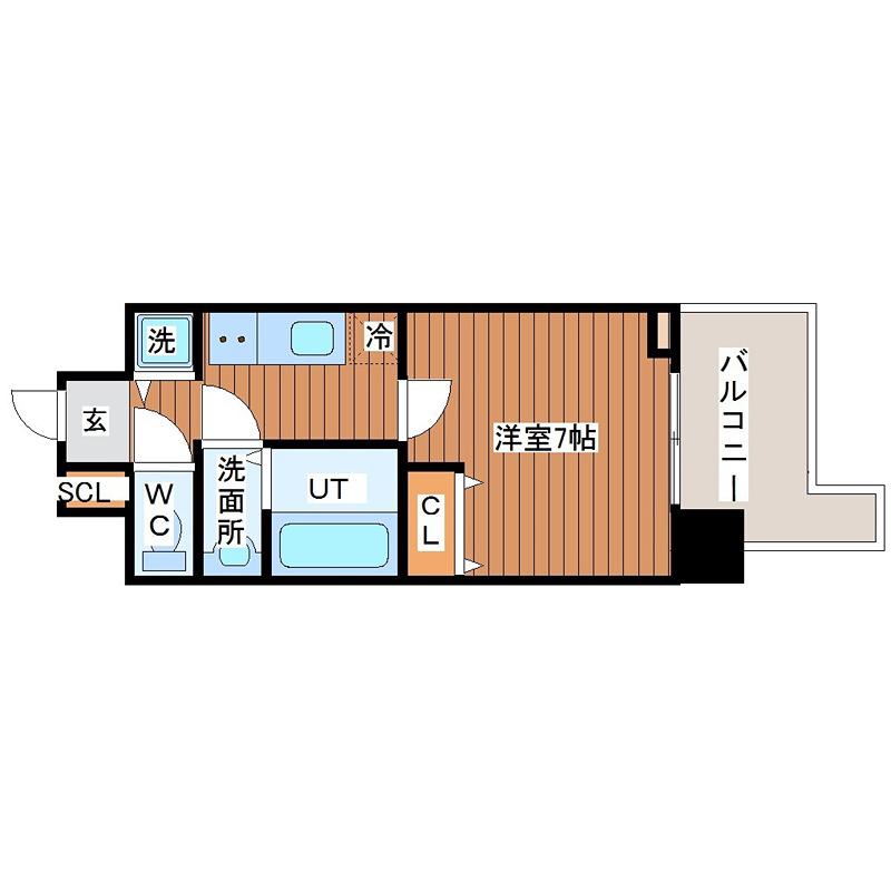 S-RESIDENCE天満GRACIS(1K/5階)の間取り写真