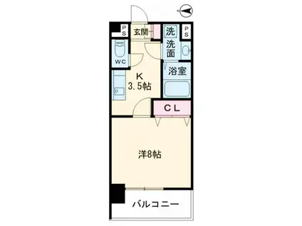 アーバンタワー長野(1K/2階)の間取り写真