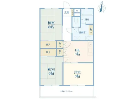 高井戸ハイホーム(3DK/3階)の間取り写真