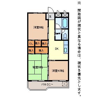 MTTビル(3DK/3階)の間取り写真