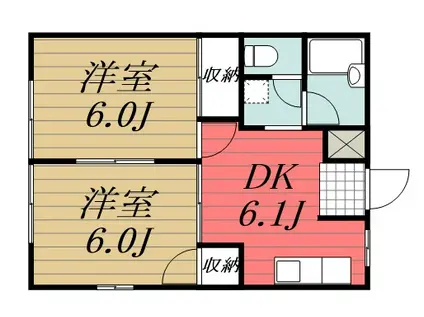 フラワーハイツ/星久喜(2DK/1階)の間取り写真
