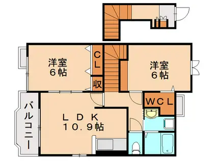 サンパティーク遠賀II(2LDK/2階)の間取り写真