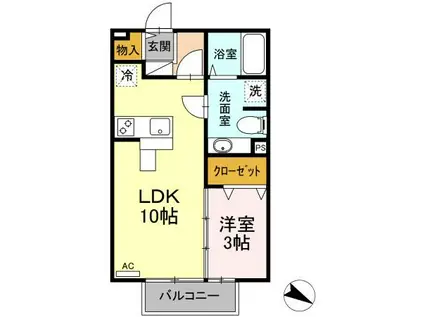 ブルーパージュII(1LDK/2階)の間取り写真