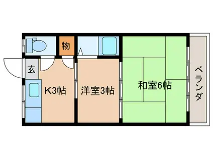 いつみ荘(2K/3階)の間取り写真