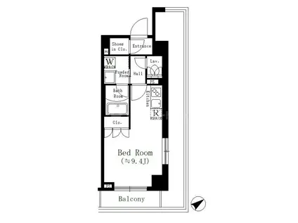セレサ市川行徳(ワンルーム/2階)の間取り写真