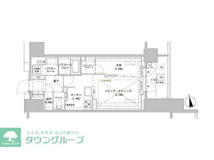 パークスフィア牛込神楽坂(1LDK/11階)の間取り写真