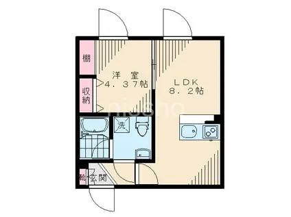 REAF西荻北(1LDK/4階)の間取り写真