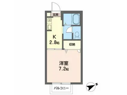 PARTIR II(1K/2階)の間取り写真