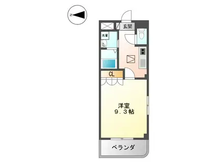 ラッフル金城(1K/2階)の間取り写真