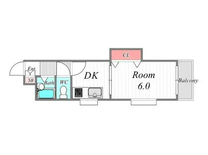 アミ前田(1DK/3階)の間取り写真