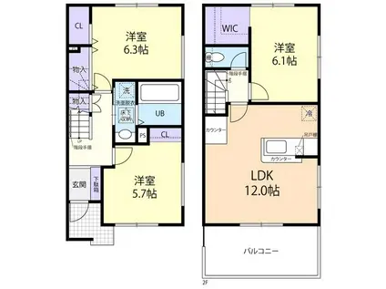 カーサ・セレーノ(3LDK/1階)の間取り写真