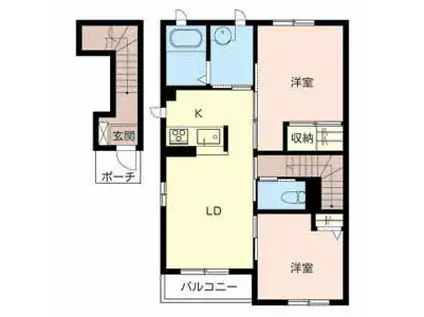 シャーメゾン E-トレジャー(2LDK/2階)の間取り写真