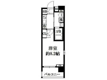 ステージファースト芝公園(1K/4階)の間取り写真