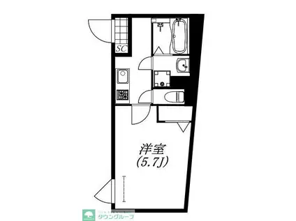 RESIDENCE 南千住(1K/2階)の間取り写真