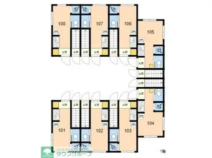 TOKYO β 用賀(ワンルーム/1階)の間取り写真