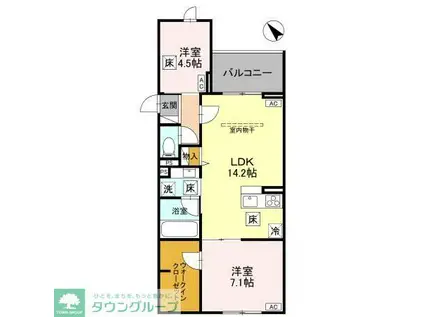 NOBLE VILLA浦和美園(2LDK/3階)の間取り写真