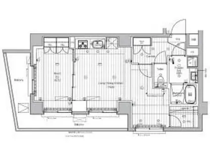 PREMIUM CUBE 王子神谷(1LDK/1階)の間取り写真