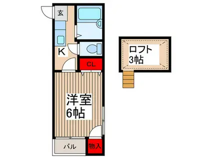 アーバンM3(1K/1階)の間取り写真