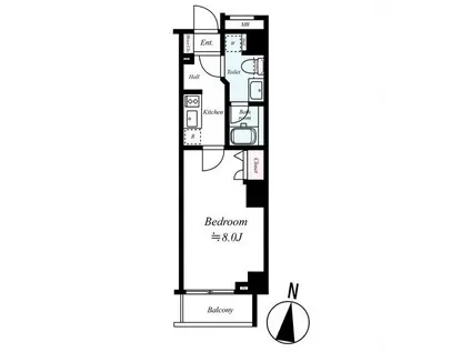 スパシエグランス練馬武蔵関(1K/5階)の間取り写真